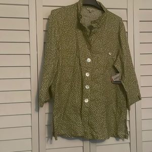 Beautiful John Mark Linen Blouse, NWT,size XL